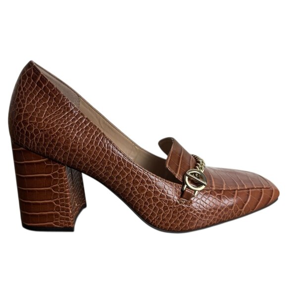 The Limited Womens Whiskey Brown "Benton" Loafer Snake Print Square Toe 10M - Picture 12 of 12